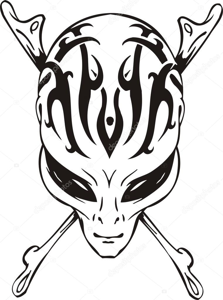 761x1023 Skull And Bones Of The Alien Stock Vector Digital Clipart