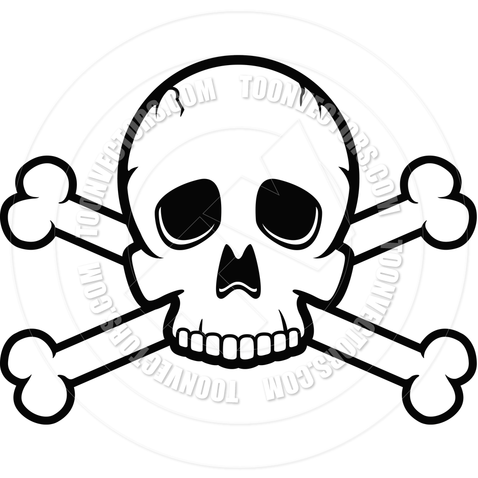 940x940 Skull And Crossbones (Black And White Line Art) By Cory Thoman