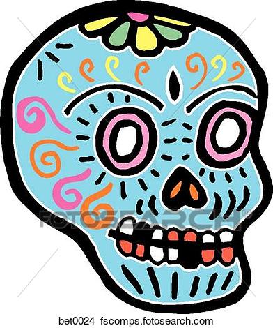 392x470 Drawings Of Blue Skull With Orange Teeth Bet0024