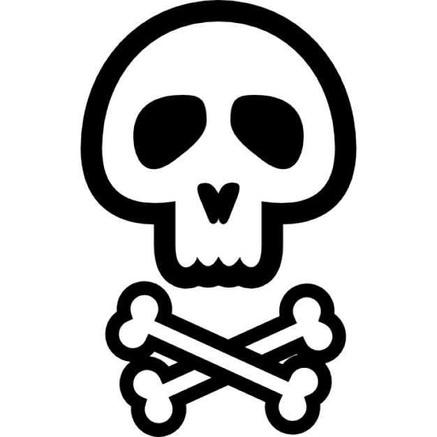 626x626 Skull Outline From Frontal View Icons Free Download
