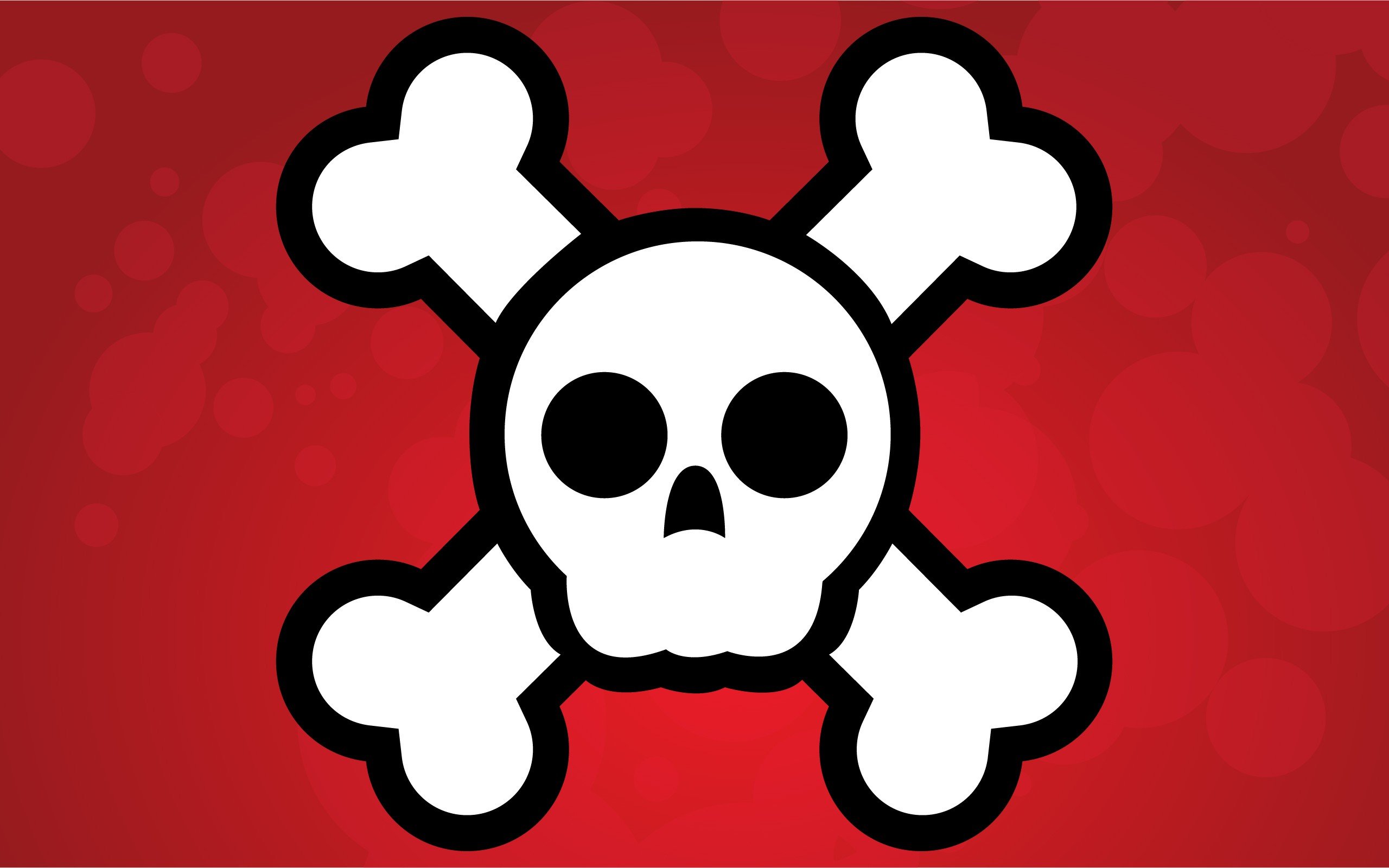2560x1600 Skull And Bones, Vectors, Vector Art, Red Background Wallpapers Hd