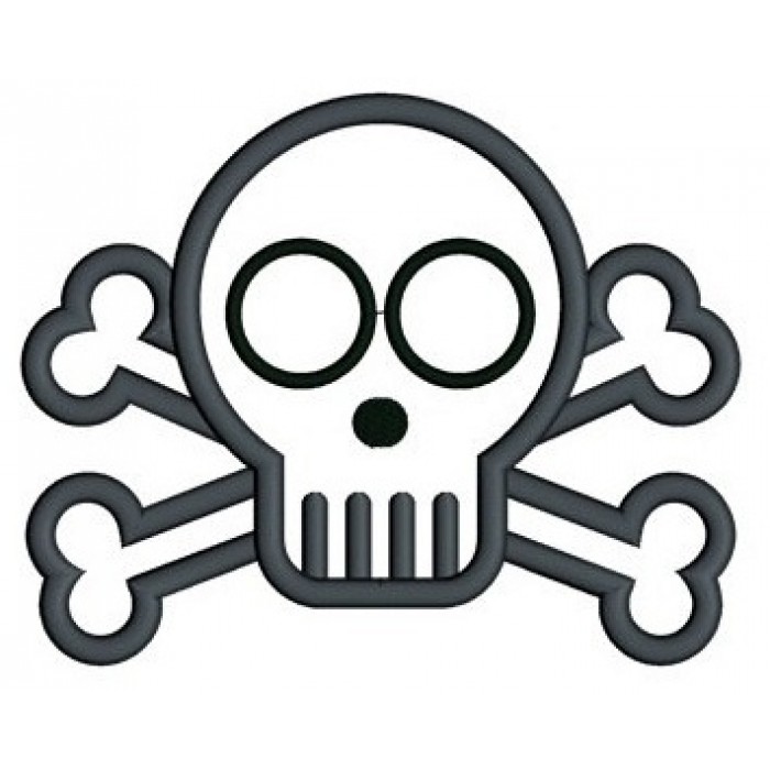 700x700 Cute Skull And Bones Applique
