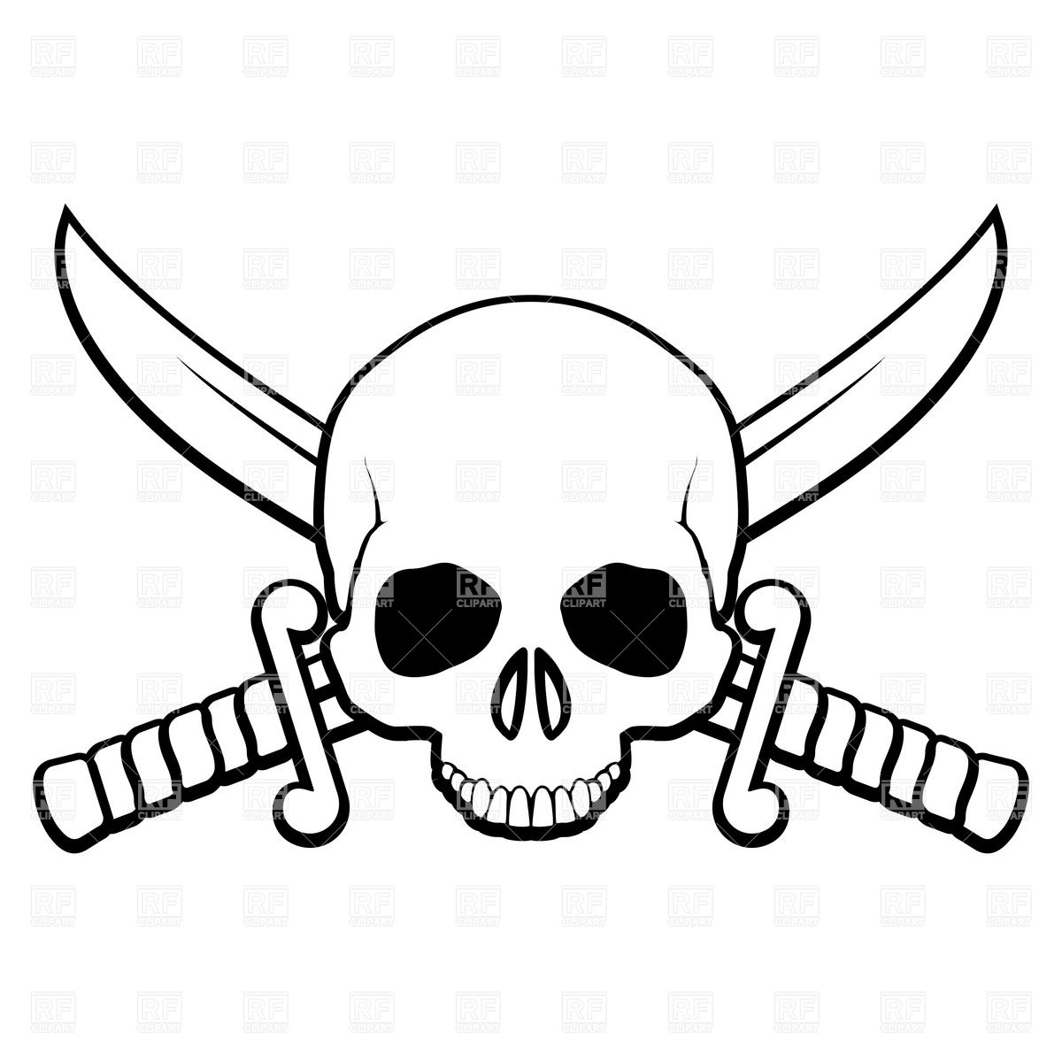 1200x1200 Skull With Crossed Sabers Royalty Free Vector Clip Art Image