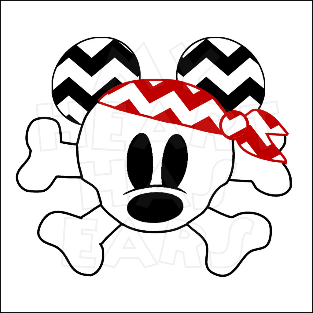 1024x1024 Chevron Mickey Crossbones Skull Pirate Head Instant Download
