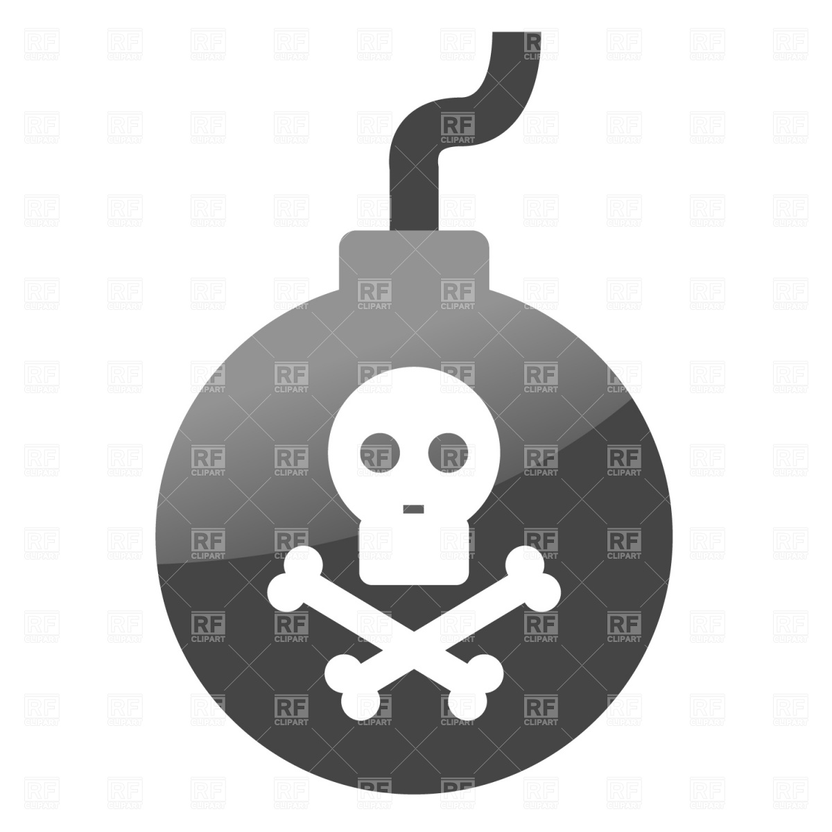 1200x1200 Bomb Icon With Skull And Crossbones Royalty Free Vector Clip Art