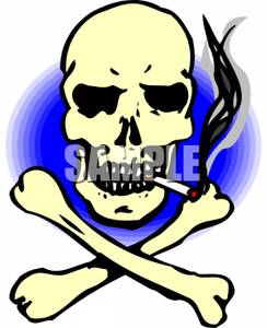 244x300 Skull And Crossbones Smoking Clipart Picture