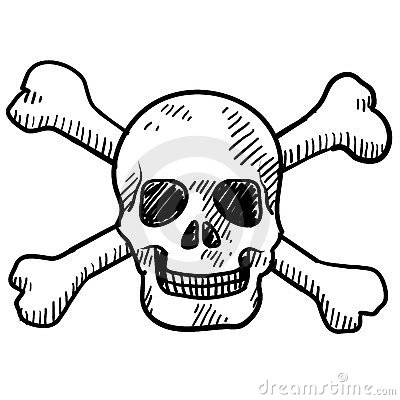 400x400 Sketch Clipart Skull And Crossbones