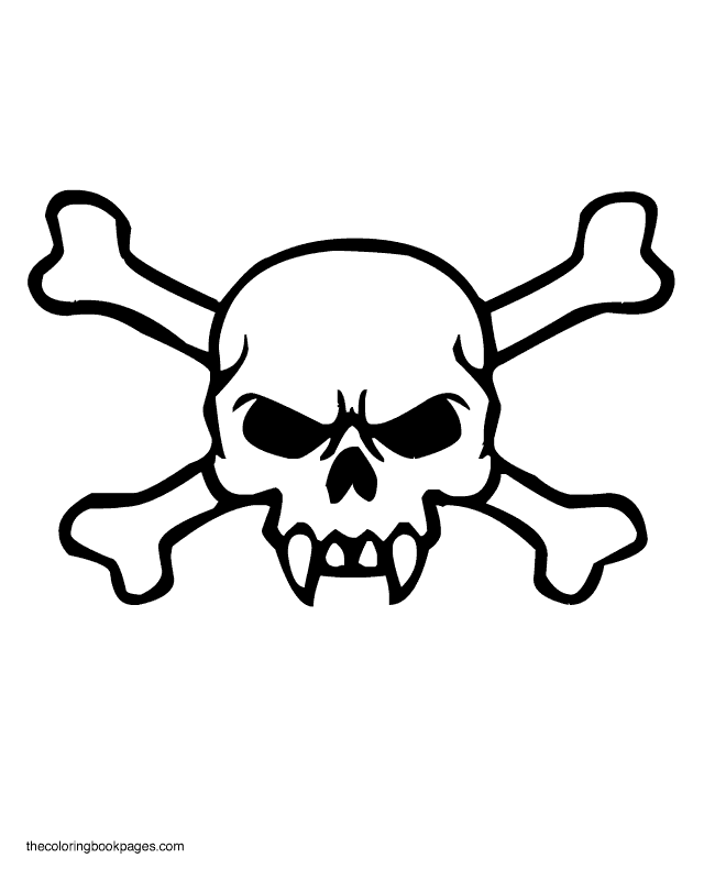 640x800 Skull And Crossbones Coloring Pages