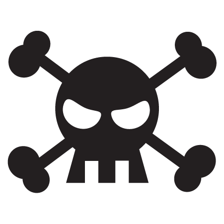 451x451 Cartoon Skull Amp Crossbones Wall Wall Art Decal