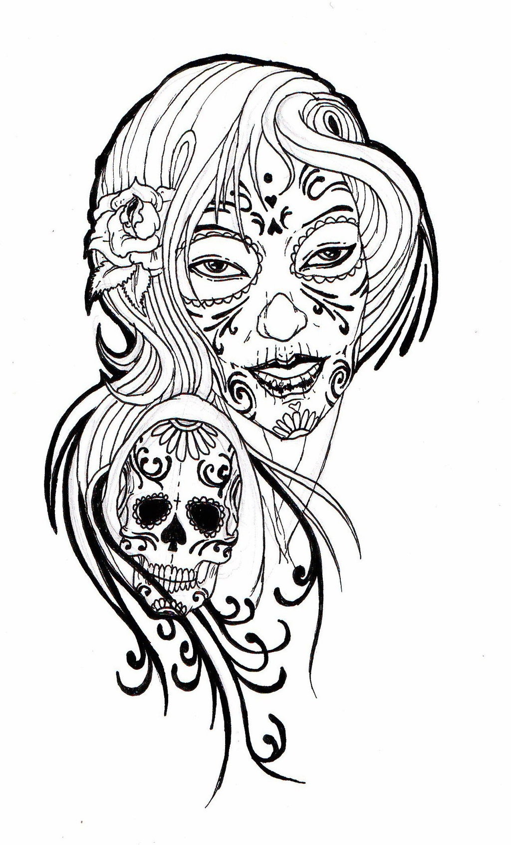 1024x1691 Sugar Skull Clipart Drawn