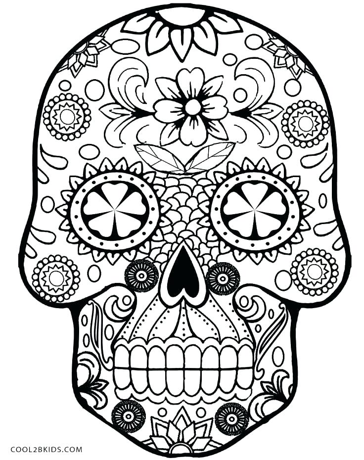 736x930 Picture Sugar Skulls Coloring Pages In Free Colouring With Co