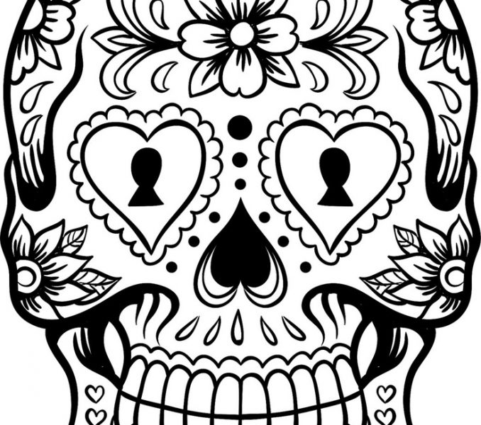 678x600 Skull Coloring Sheet Sugar Skull Coloring Page 13325