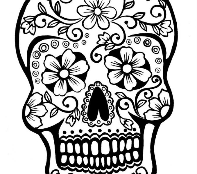 678x600 Sugar Skull Colouring Pages Coloring