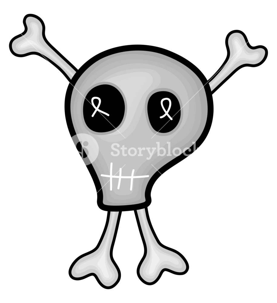 915x1000 Spooky Skull Drawing Art Royalty Free Stock Image