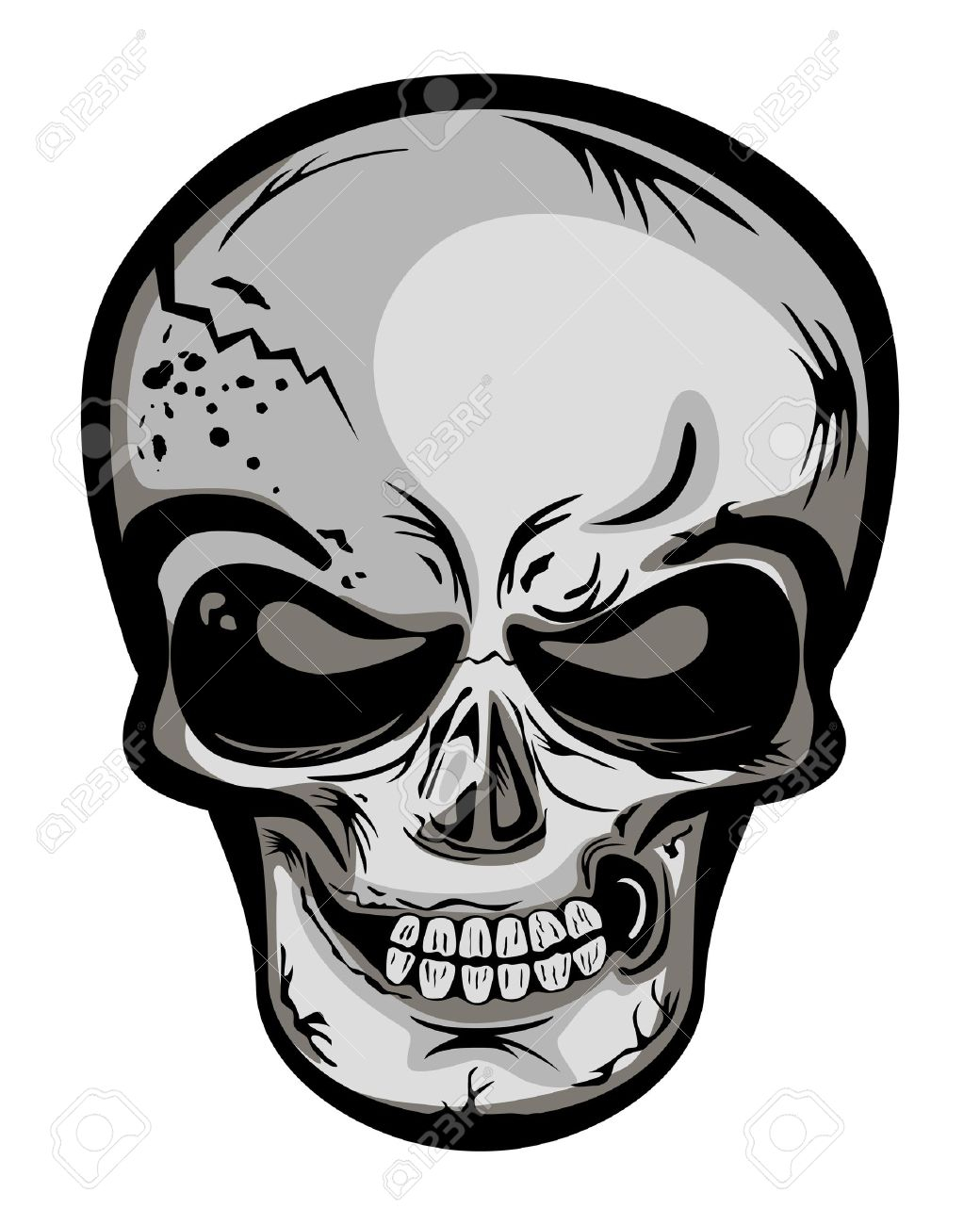 1040x1300 Cool Skull Heads Graffiti Skull Head. Royalty Free Cliparts