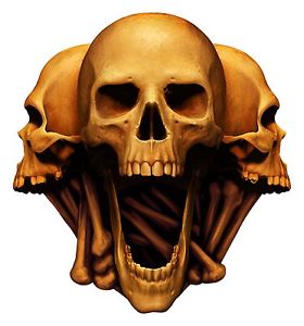 280x300 Scary Skull Sticker Heads Laptop Book Fridge Guitar Motorcycle