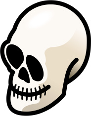 184x235 Skull Head And Cross Bones Stock Vector