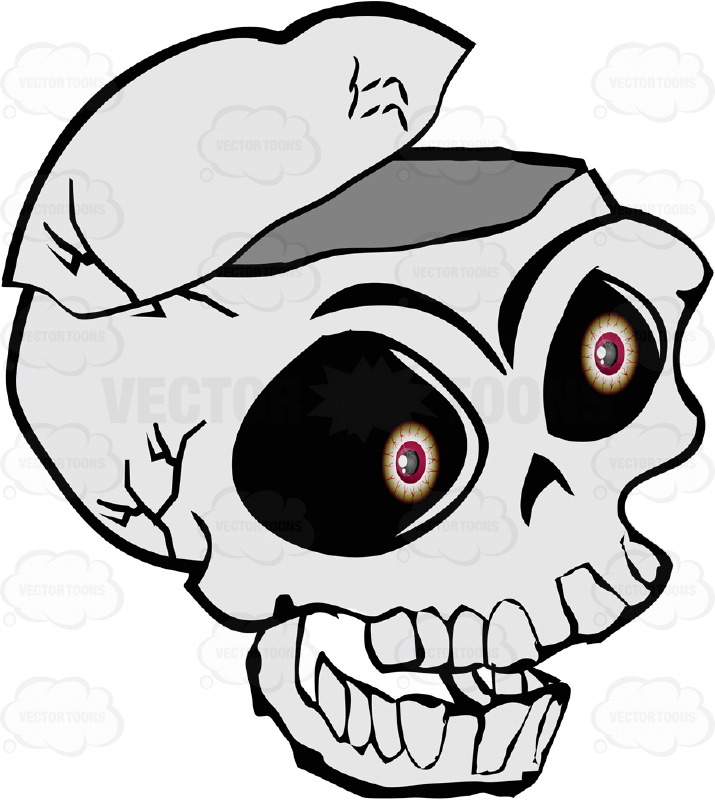 715x800 Cartoon Skull With Top Of Skull Cut Open, Empty, Eyeballs
