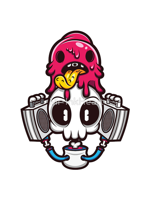 600x800 Skull Candy Cartoon Character Stickers By Mr Inkheart Redbubble