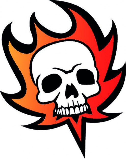 494x626 Skull Fire Cartoon Icon Vector Vector Free Download