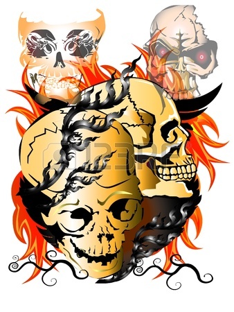 338x450 Skull Art Design Royalty Free Cliparts, Vectors, And Stock