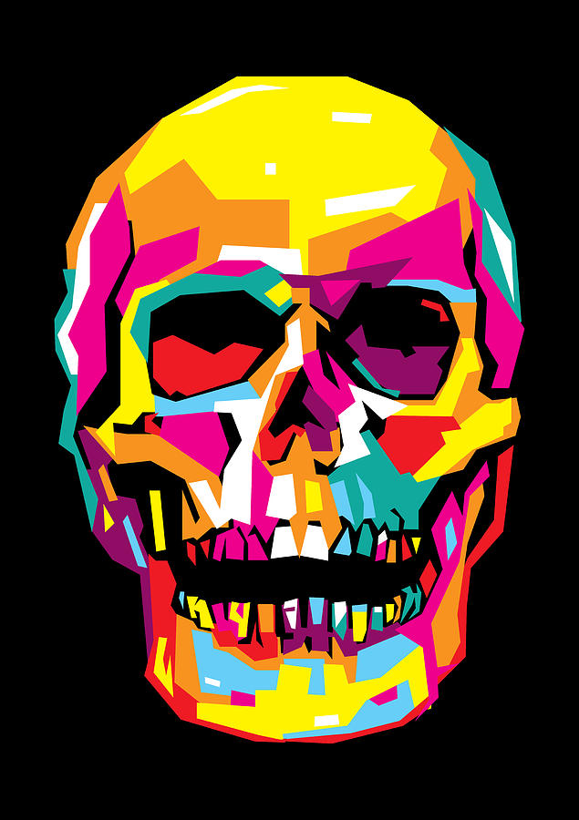 635x900 Skull Pop Art Wpap Digital Art By Ahmad Nusyirwan