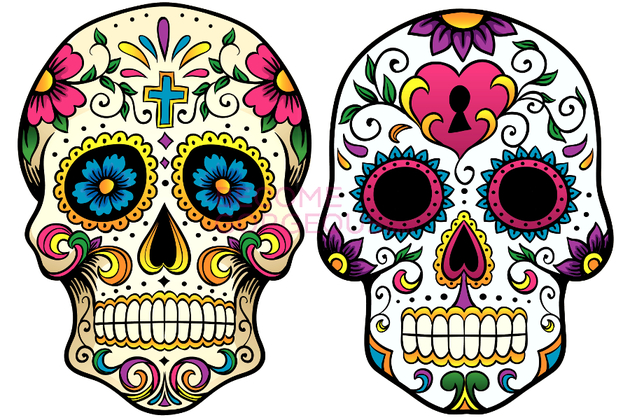 630x420 Sugar Skull Black And White Clipart