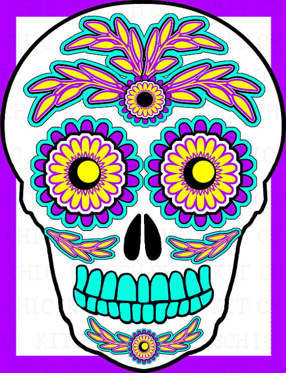 570x744 Sugar Skull Clip Art