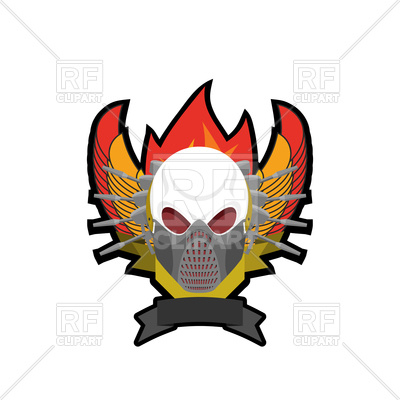 400x400 Paintball Emblem, Skull In Protective Mask And Weapons Royalty