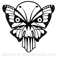 236x236 Scary Skull And Wings Vector. Skull Vectors Scary
