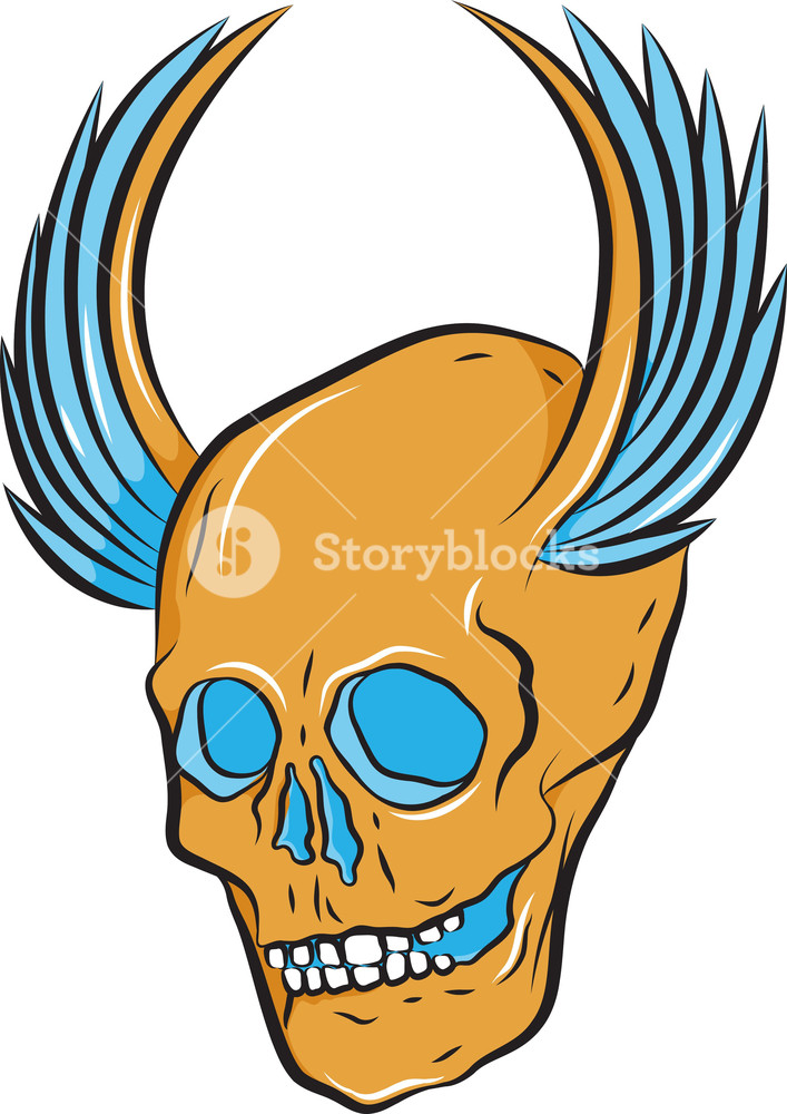 707x1000 Skull Vector Element With Wings Royalty Free Stock Image