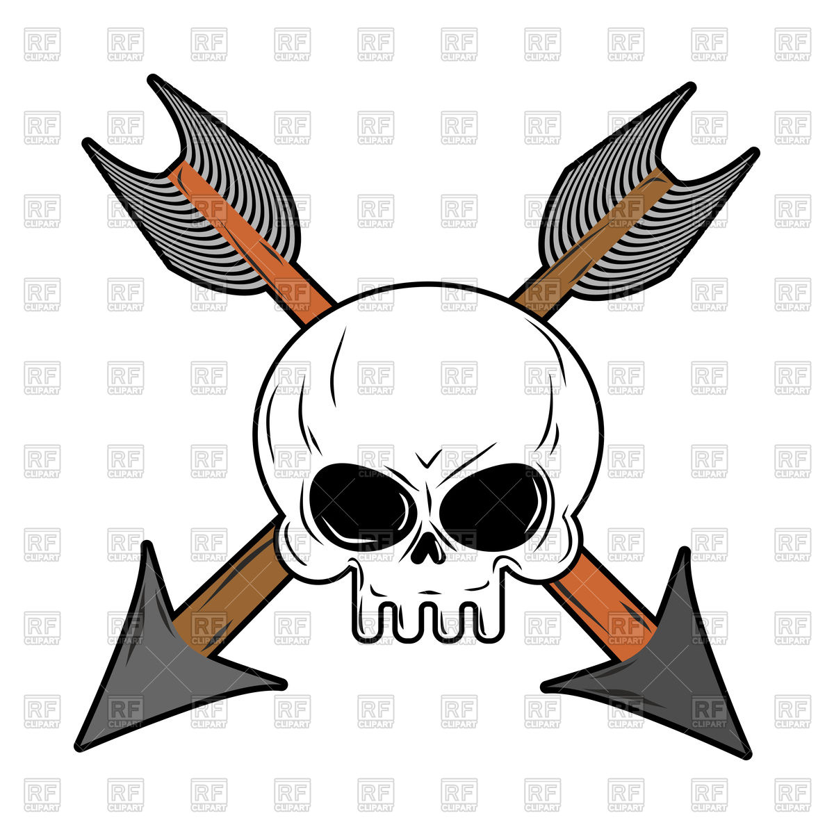 1200x1200 Skull And Arrow From Bow Royalty Free Vector Clip Art Image
