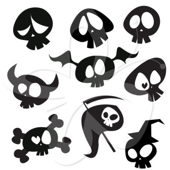 336x336 Cartoon Skulls Clip Art Set Skulls Clip Art