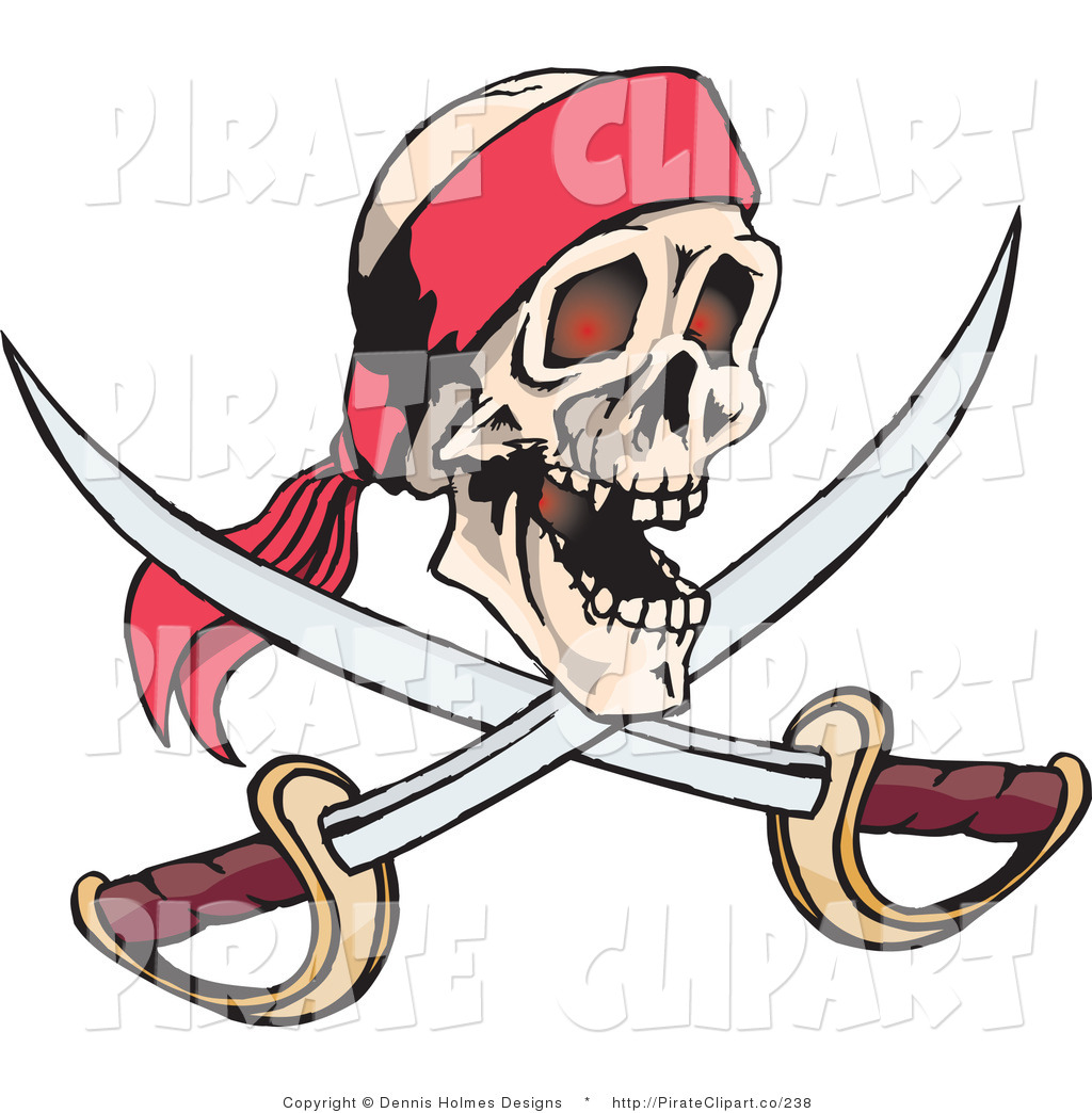 1024x1044 Vector Clip Art Of A Laughing Human Pirate Skull With Crossed