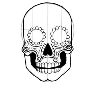 302x302 Drawn Sugar Skull Skeleton