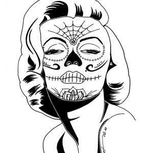 300x300 Pics Of Pretty Skull Coloring Pages Cute Marilyn Monroe Sugar