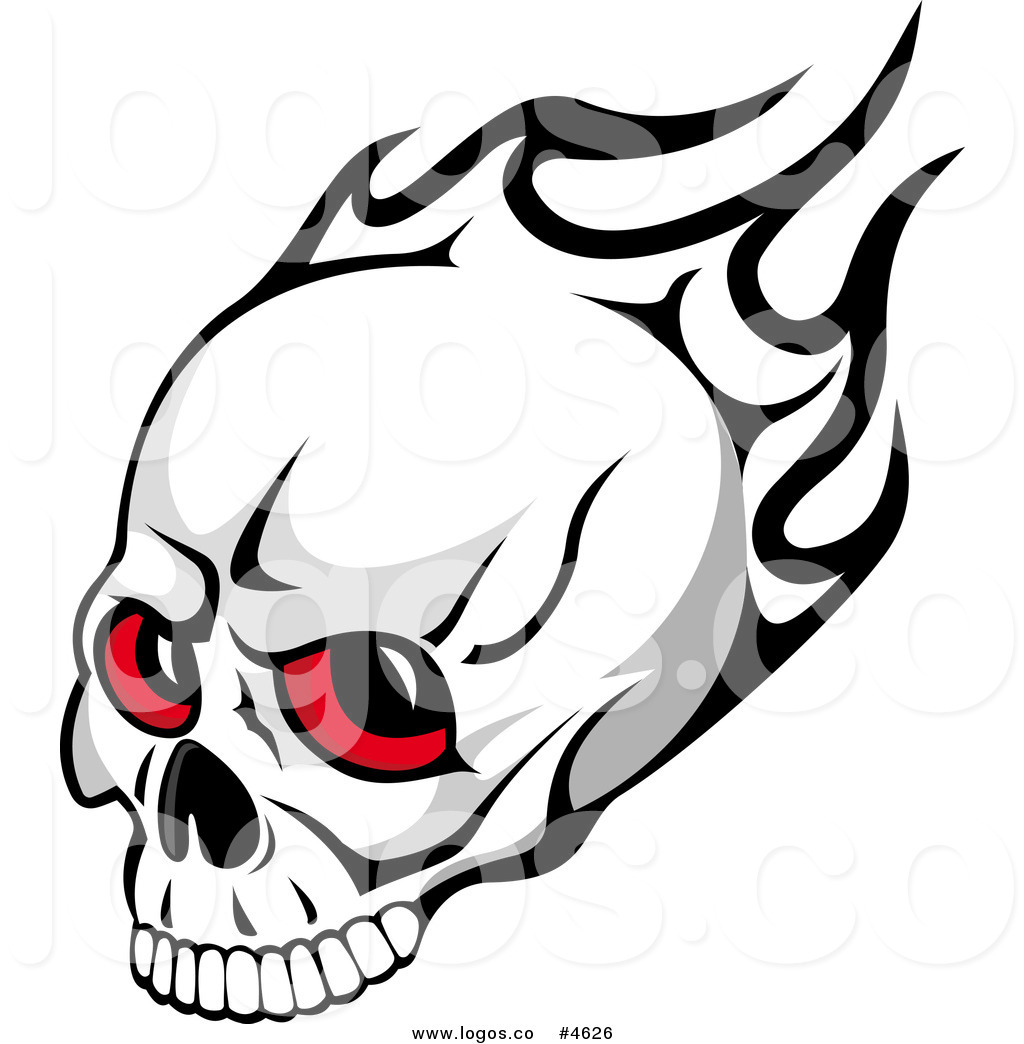 1024x1044 Royalty Free Red Eyed Skull And Black Flames Coming Out The Back