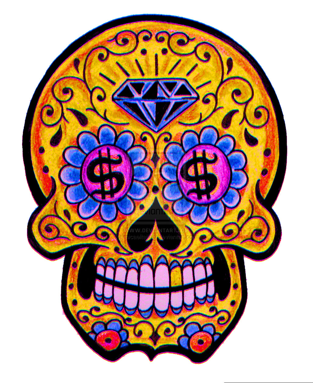 1024x1255 Sugar Skull Clipart Diamond