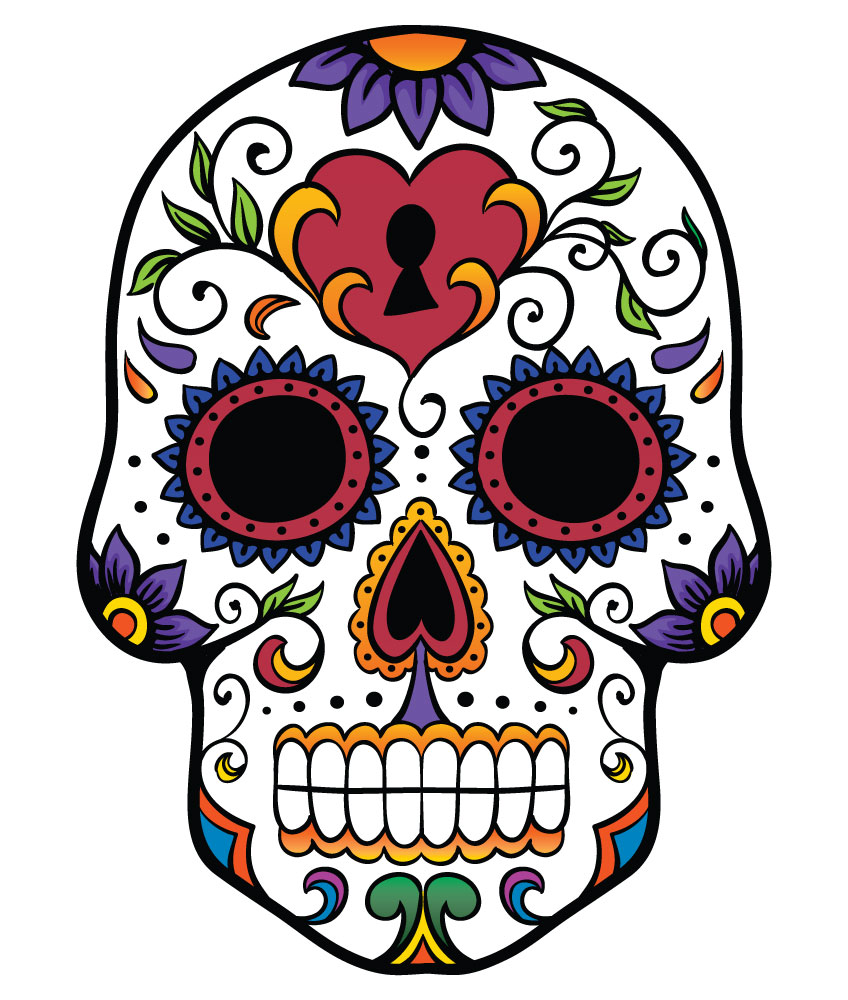 848x1000 Sugar Skull Clipart Print