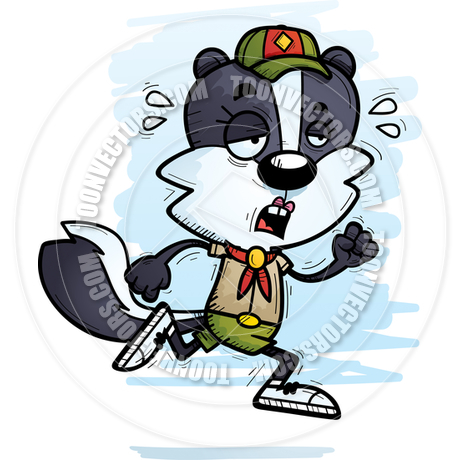 460x460 Cartoon Female Skunk Scout Exhausted By Cory Thoman Toon Vectors
