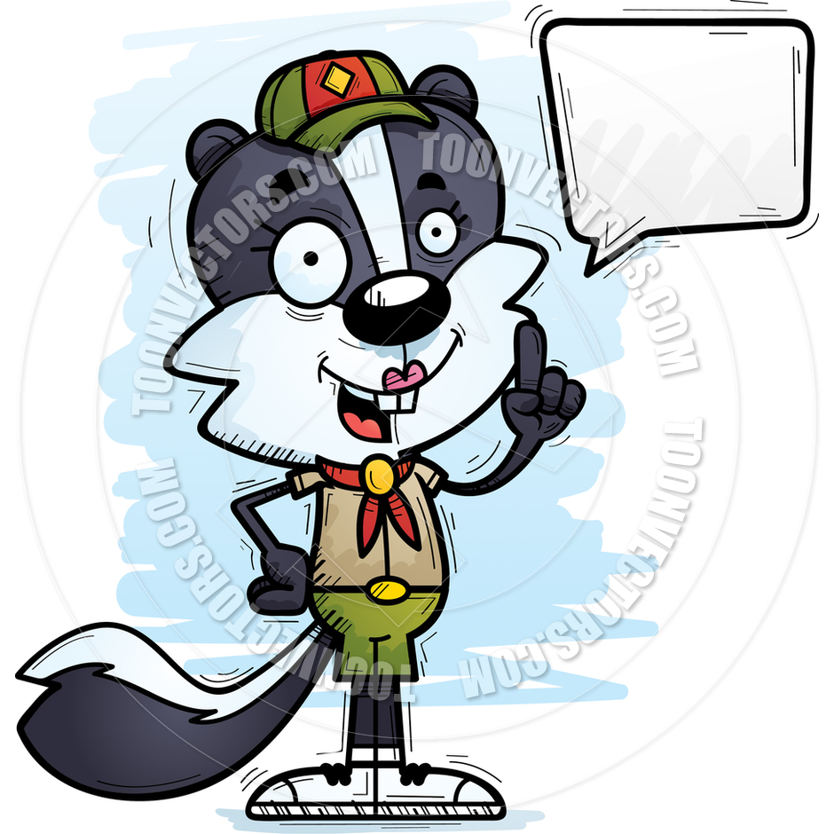 940x940 Cartoon Female Skunk Scout Talking By Cory Thoman Toon Vectors
