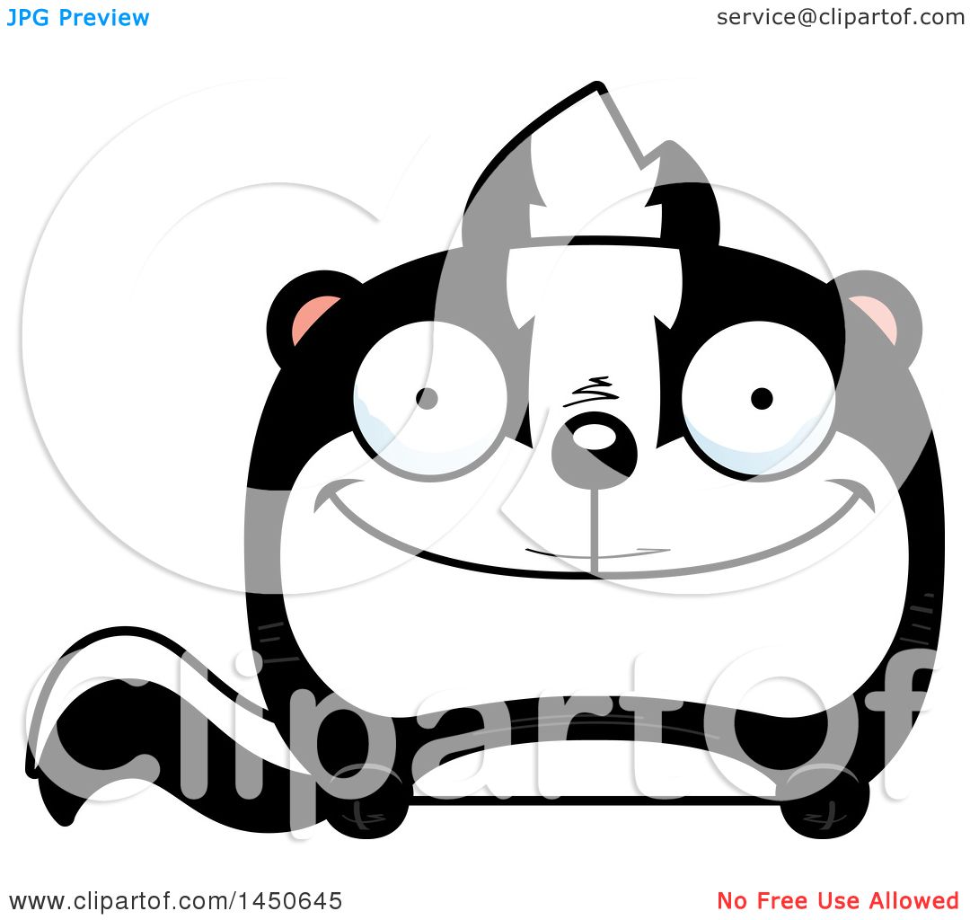1080x1024 Clipart Graphic Of A Cartoon Happy Skunk Character Mascot
