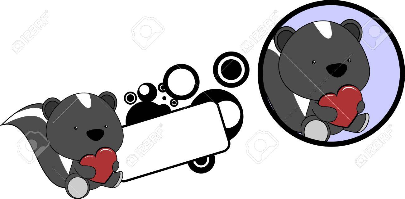 1300x641 Cute Baby Skunk Cartoon Set Royalty Free Cliparts, Vectors,