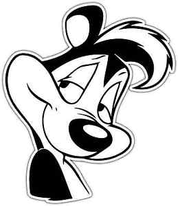 259x300 Pepe Le Pew French Skunk Face Kids Cartoon Car Bumper Window