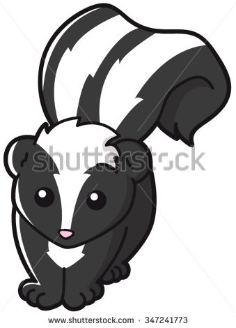 339x470 Cute Black And White Skunk Clipart