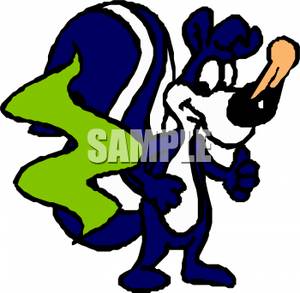 300x293 Free Clipart Image A Skunk With Its Nose Plugged