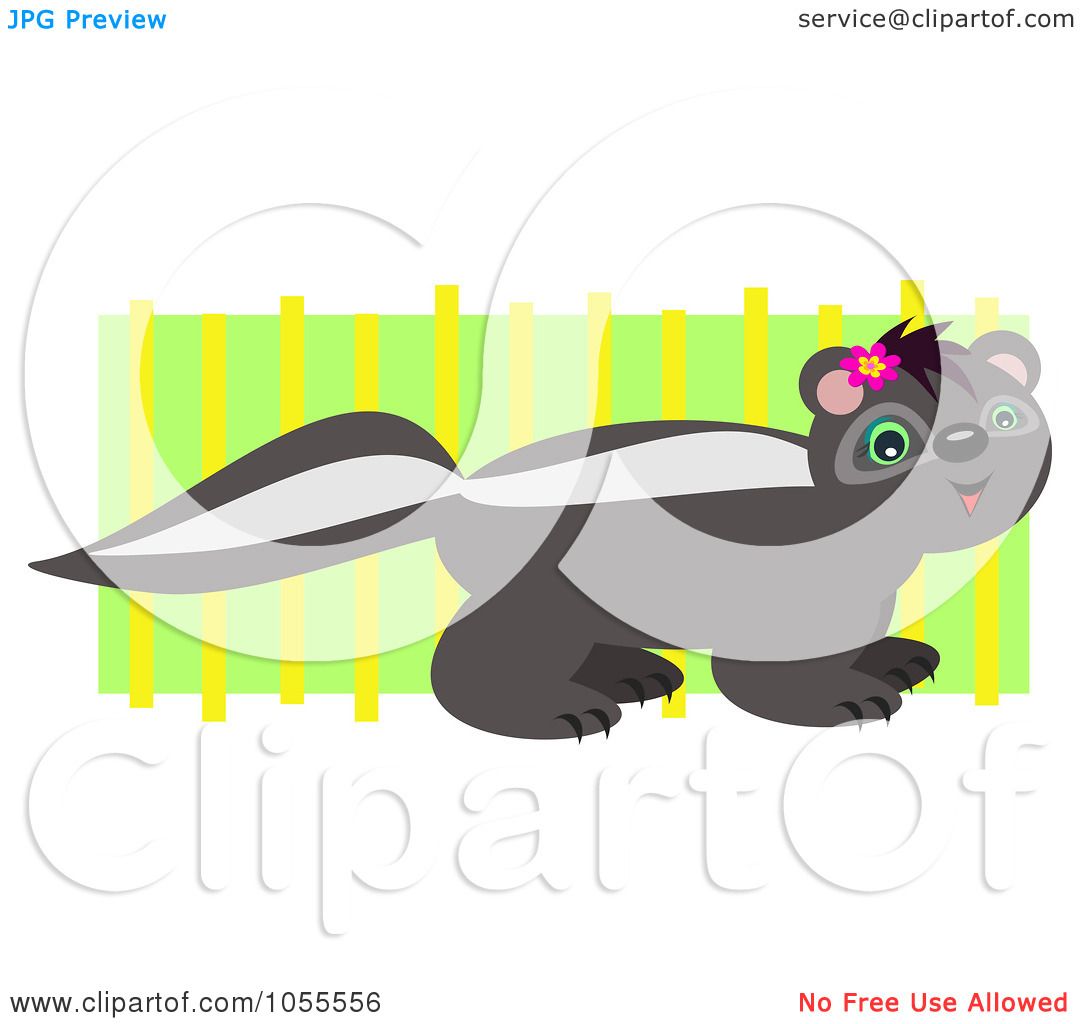 1080x1024 Royalty Free Vector Clip Art Illustration Of A Cute Skunk Over