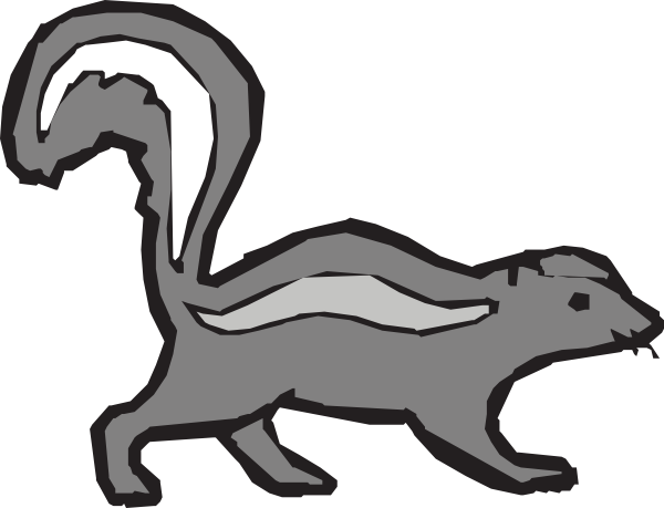600x459 Simple Gray Skunk Clip Art