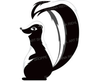 340x270 Skunk Clipart Etsy