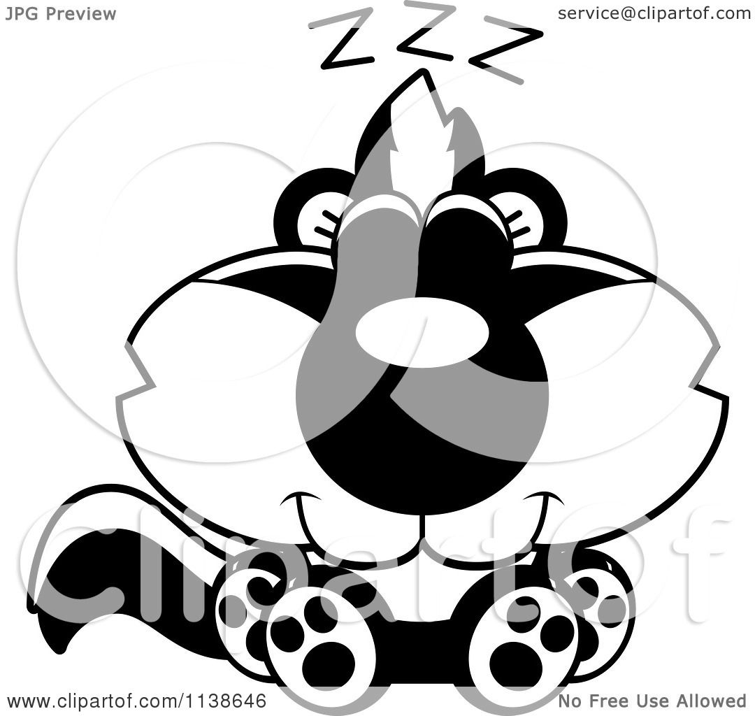 1080x1024 Cute Black And White Skunk Clipart